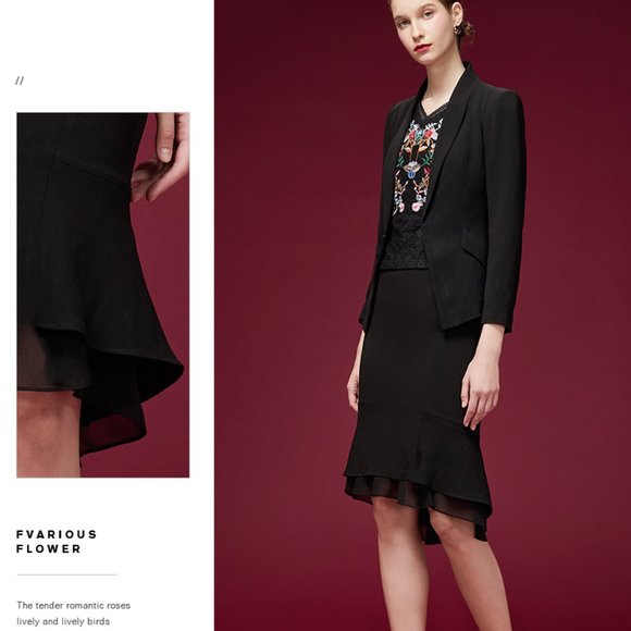 Women's black fishtail half dress1256465